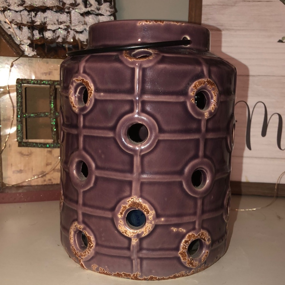 Large Purple Candle Holder